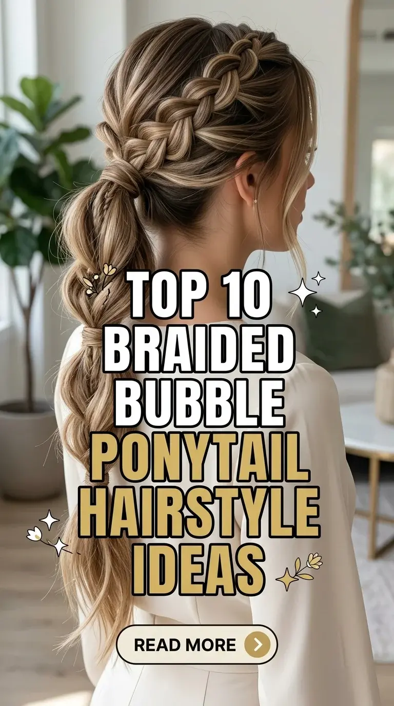 Top 10 Braided Bubble Ponytail Hairstyle Ideas