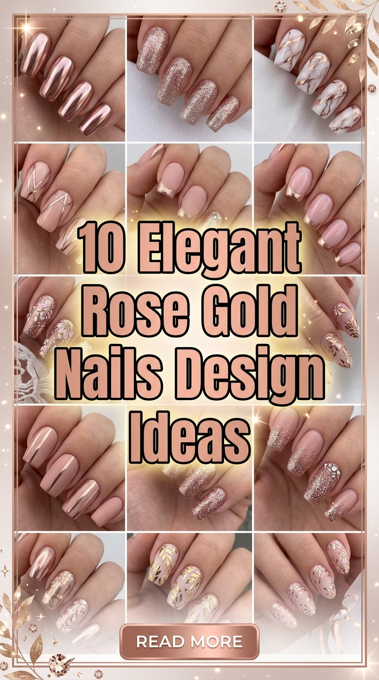 10 Elegant Rose Gold Nails Design Ideas
