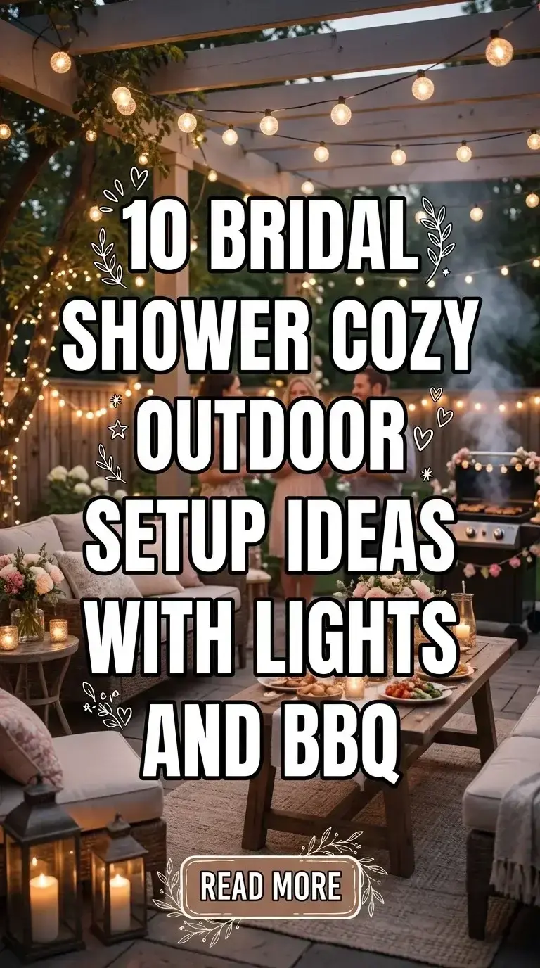 10 Bridal Shower Cozy Outdoor Setup Ideas with Lights and BBQ