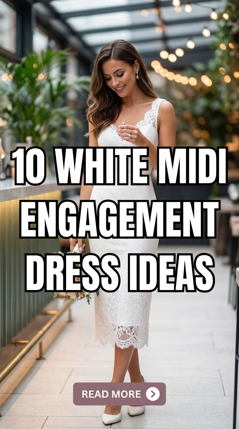 10 White Midi Engagement Dress Ideas