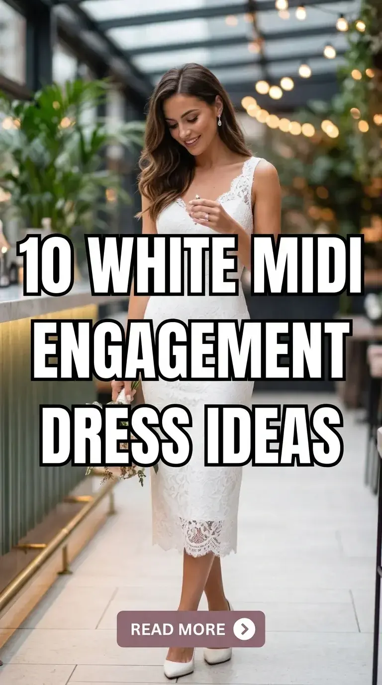 10 White Midi Engagement Dress Ideas