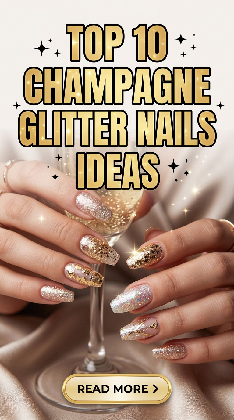Top 10 Champagne Glitter Nails Ideas