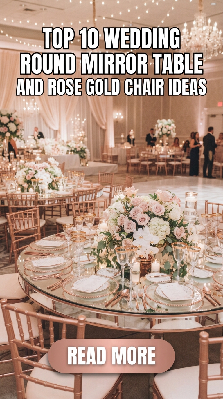 Top 10 Wedding Round Mirror Table and Rose Gold Chair Ideas